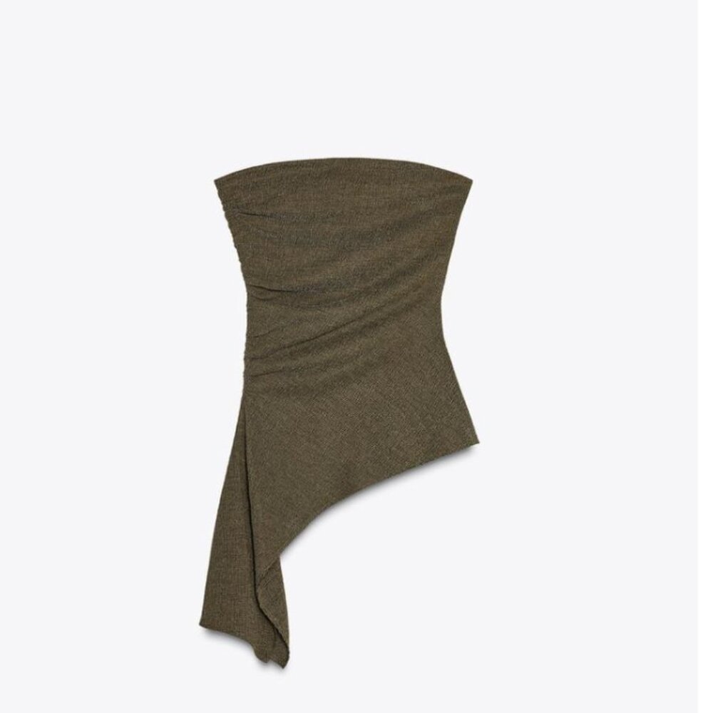 ZARA TEXTURED BANDEAU TOP